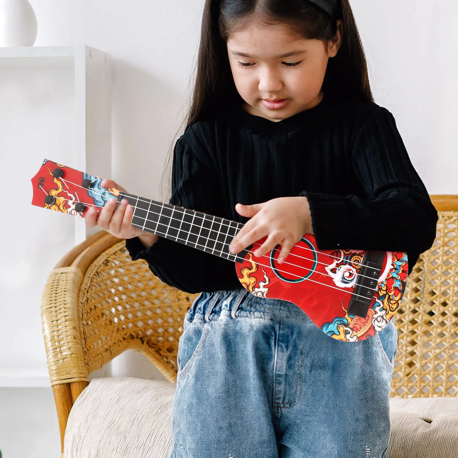 Kinderukelele Kinderspeelgoed Vroeg onderwijs Muziek Educatieve gitaar Kunststof voor cadeau Peuter Beginner