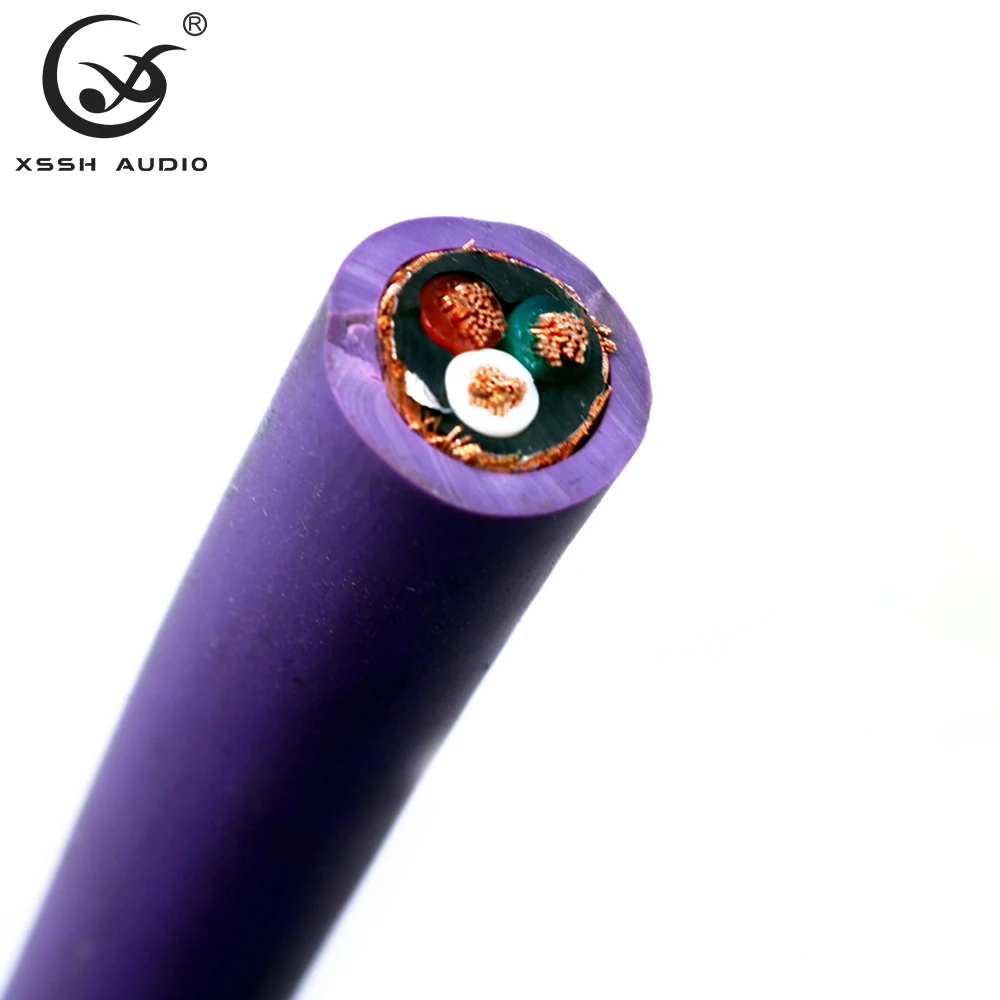 Speaker Cable Line XSSH OEM HiFi CD Player Audio Video Amplifier 13mm 3*2.5㎡ OFC Pure Copper Extention Power Cables Cord Wire