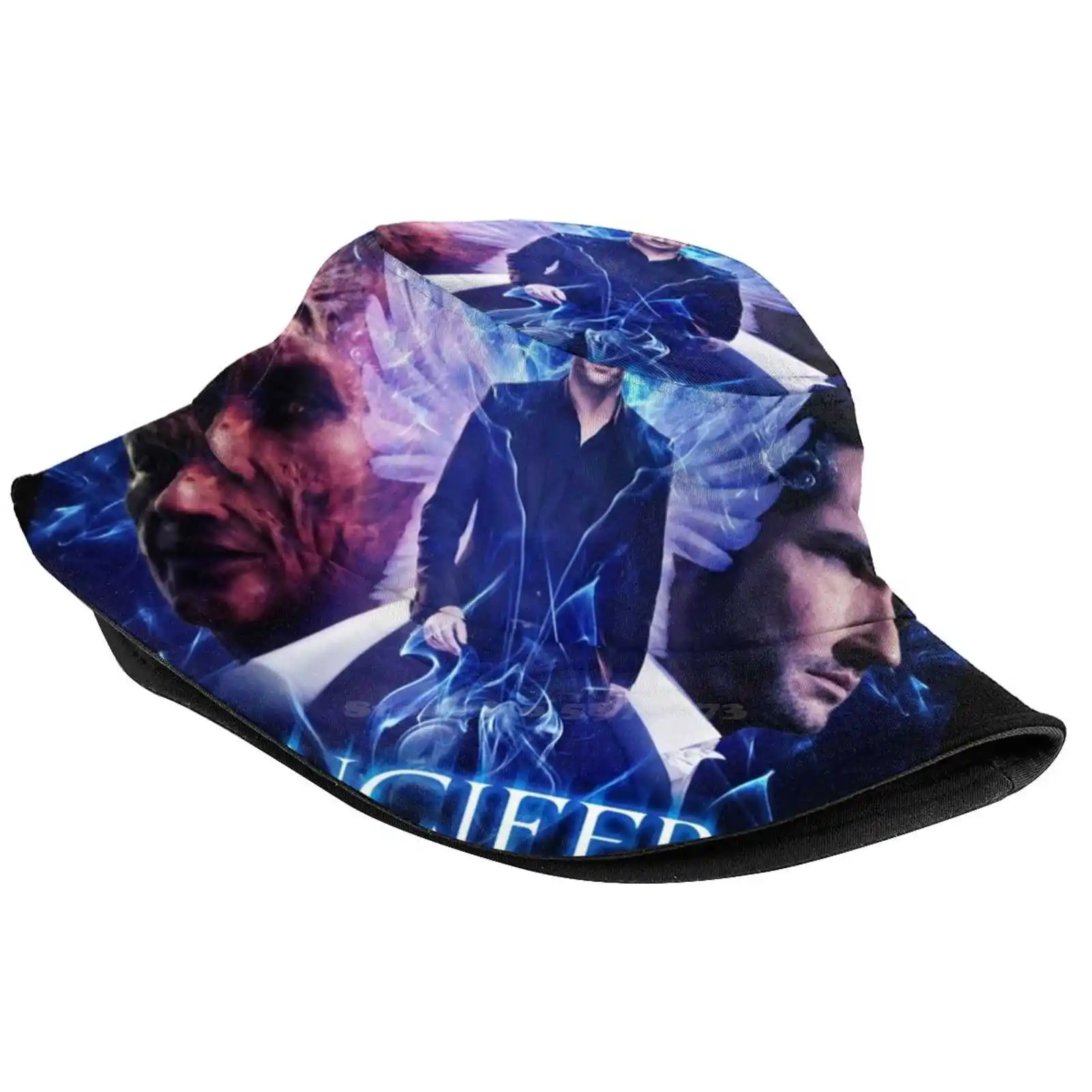 Lucifer Morningstar - Devil Vs Angel Print Bucket Hats Sun Cap Tom Ellis Lucifer Morningstar Devil Angel Kristin Harris Tv Show