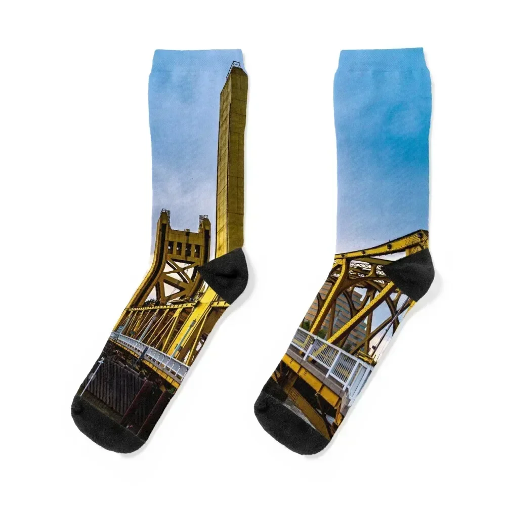 Tower Bridge In Old Sacramento Image By Rich AMeN Gill Socks aesthetic christmas stocking Crossfit Socks Women's Men's