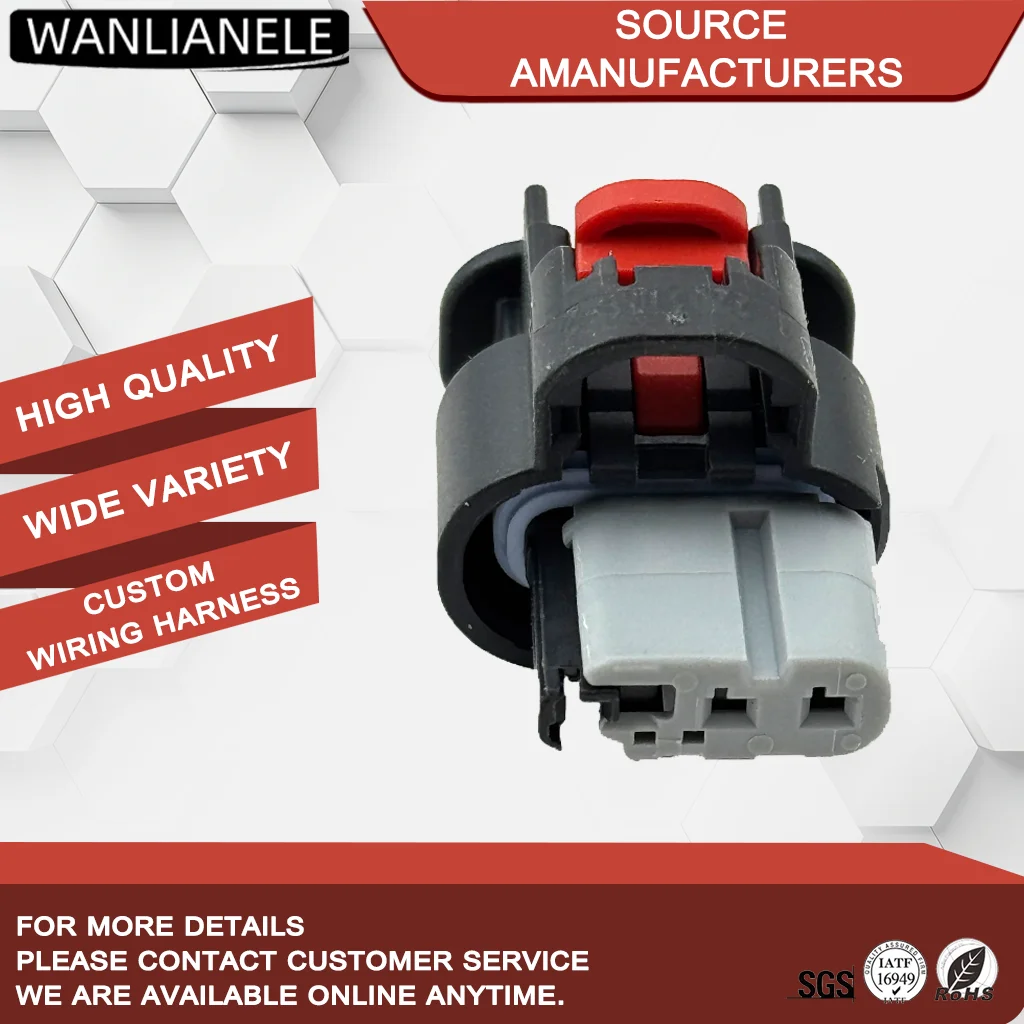 50 Sets 3 Pin Sealed Waterproof Female Automotive Electrical Plug Auto Connector Car Connector 1-2296695-2