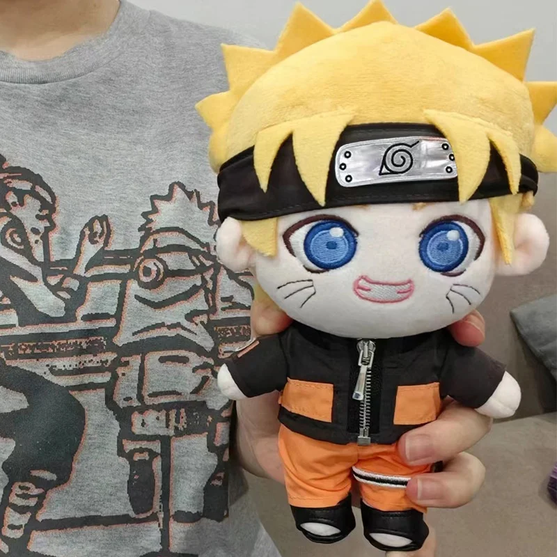 Bonecas de pelúcia anime Naruto para crianças, Hataki Kakashi, fantoche de vestir, bonecas de algodão Kawaii Uchiha Sasuke, presentes de brinquedos fofos 20cm, quente