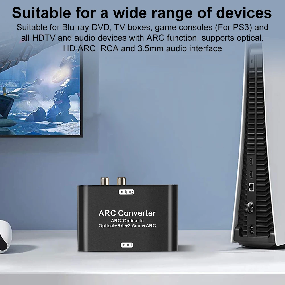 192Khz HDMI-Compatible ARC Return Extractor ARC SPDIF Optical To Optical 3.5mm L/R Stereo DAC Converter for TV