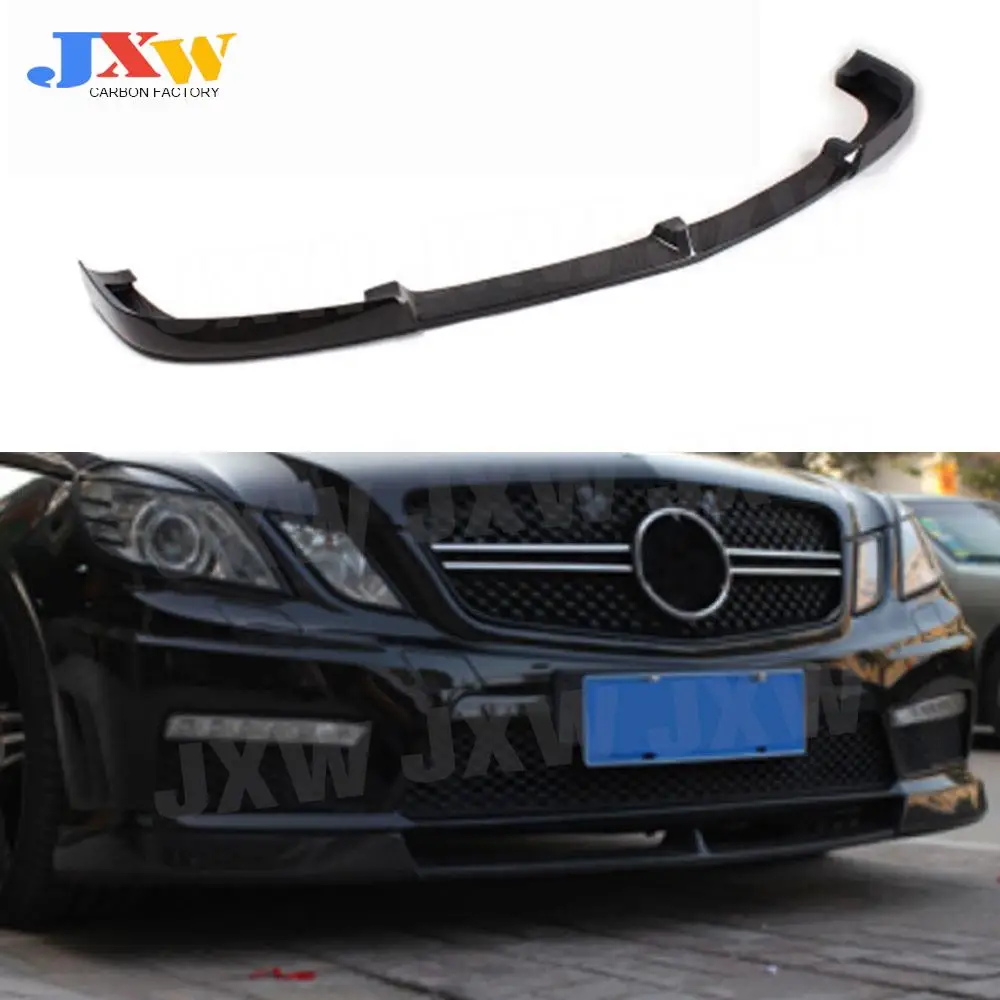 

Carbon Fiber Front Lip Spoiler For Benz E Class W212 E260 E300 E400 E63 AMG 2010-2013 V Style Bumper Chin Guard