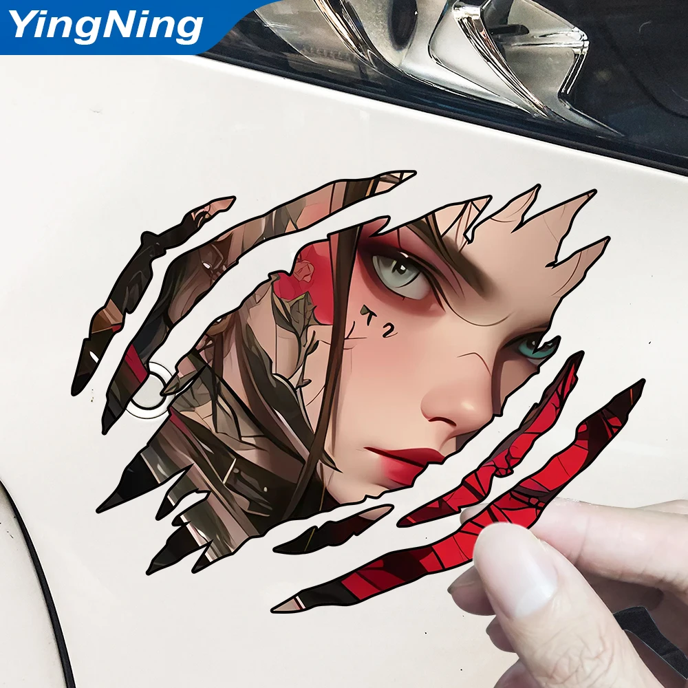 

Female Samurai Scratch Mark Car Sticker PVC Waterproof Funny Decal Cover Motorcycle Decoration Auto Accessories 8cm/13cm/18cm