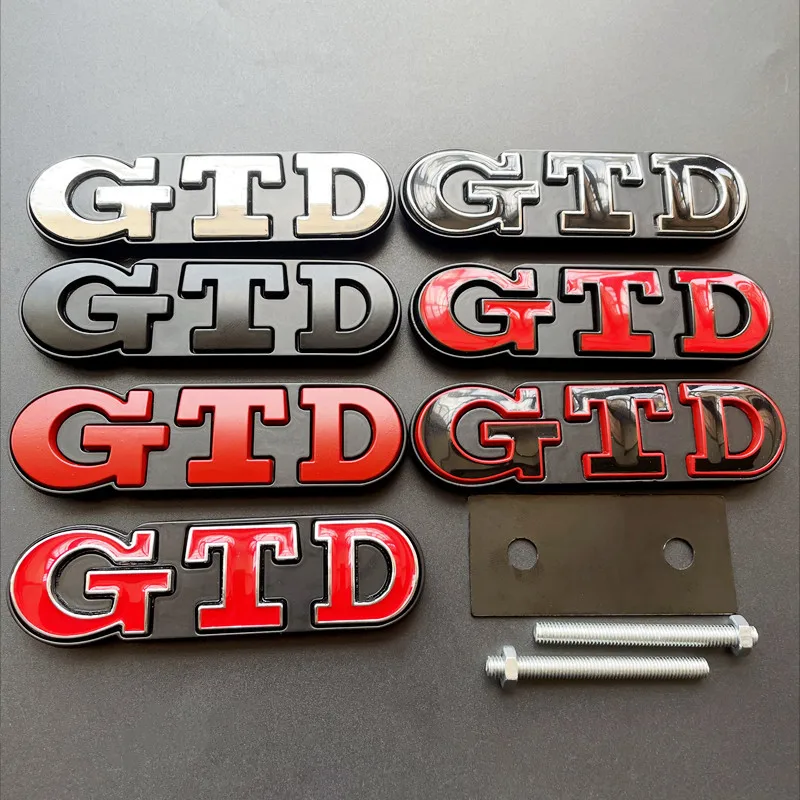 3D Metal Car Front Grill GTD Logo Emblem Badge For Volkswagen VW Golf 3 4 5 6 7 7 MK4 MK5 MK6 MK7 Rear Trunk Sticker Accessories