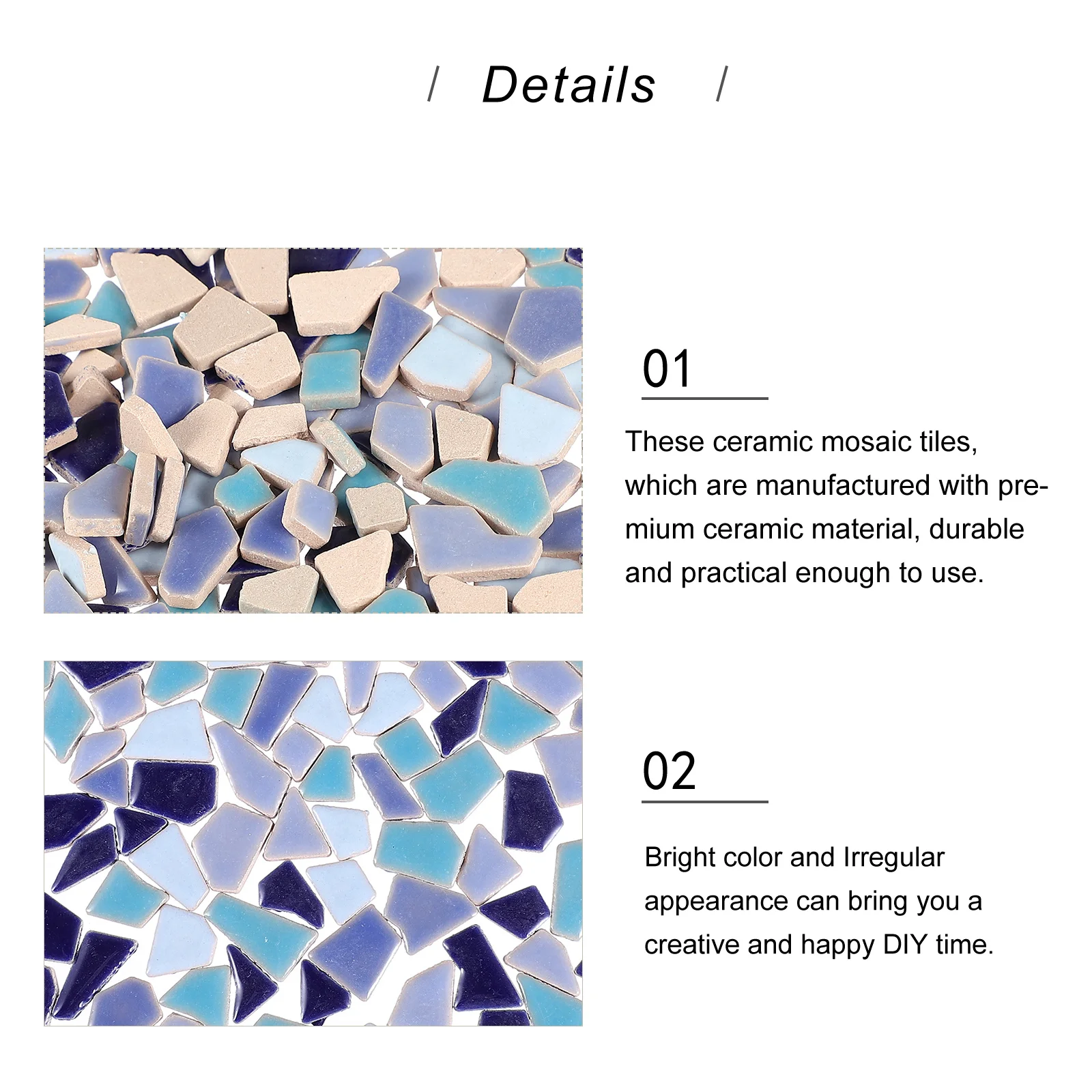 

200G Craft Making Tiles Loose Ceramic Mosaic Pieces Irregular Glazed Assortment DIY Home Garden Wall Art Decoration Colorful