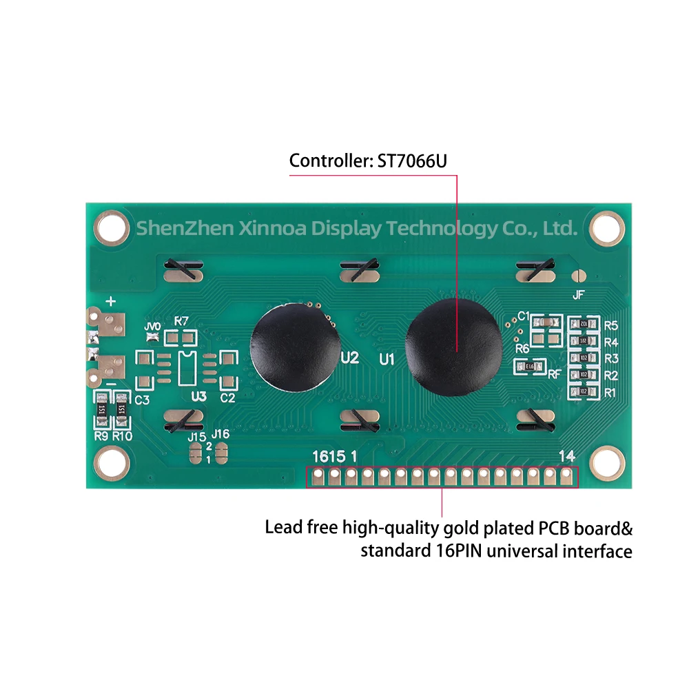 COB ЖК-модуль на несколько языков 2*16 ЖК-дисплей 14PIN ST7066U 84*44*12,8 мм желтая зеленая пленка Европейский знак 1602C2 ЖК-экран