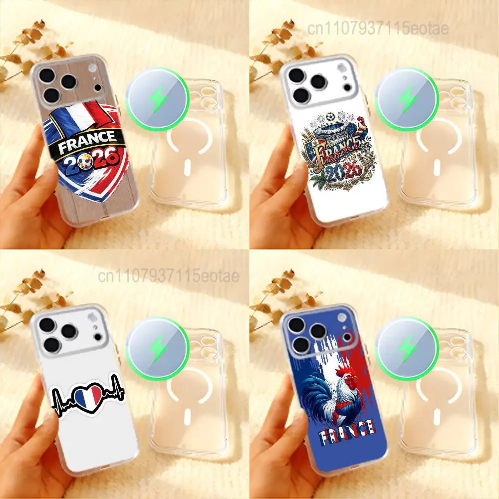 FRANCE football team 2026 Phone Case For iPhone 17,16,15,14,13,12,11 Pro,Max,Plus,Mini,Air,E Magnetic Frosted Clear