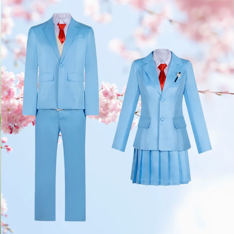 

Anime Iwakura Mitsumi Cosplay Shima Sousuke Costume Blue School Uniform JK Role Play Outfit for Women Men Theme Party