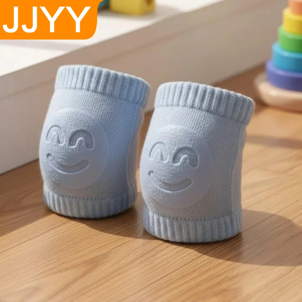 

Детские наколенники и налокотники с мультяшными смайликами, нескользящие носки для ползания, мягкие махровые, 0-2 года