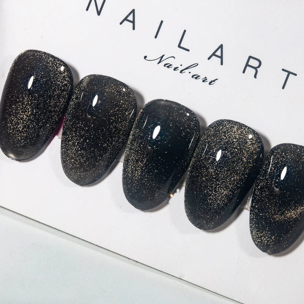 Kodies Gel schwarzer Holm Katzenauge Gel Nagellack 15ml Magnet lack semi permanente UV/LED reflektierende Glitzer Basis Gel Lacke