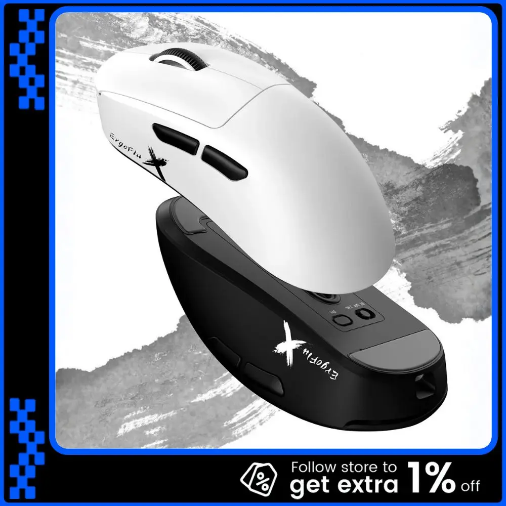 

ZORNHER Ergoflux9 Three Mode Wireless Mouse PAW3950 Dual 8KHz Polling Rate Ergonomic FPS Gaming Mouse 57g Lightweight Gift PC