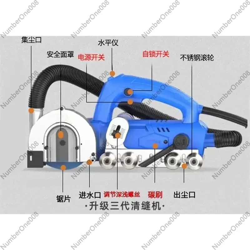 9000r/min Electric Seam Cleaning Machine Beauty Seam Construction Tool Dust-free Ceramic Floor Tile Gap Cleaning Slot Artifact
