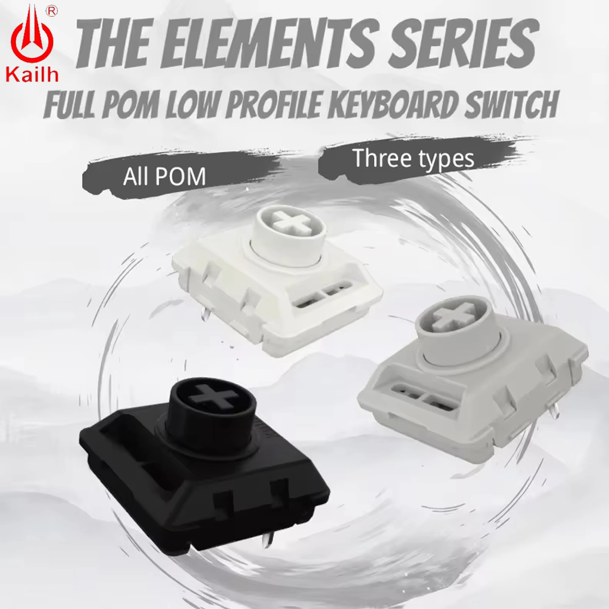 

Kailh Customized Low Profile Switches Elenments Series Mechanical Keyboard Linear Tactile Black Cloud Hide Mountain Switch POM