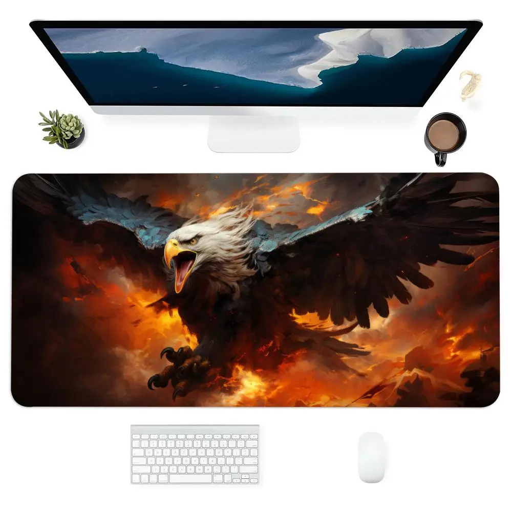 Cool Eagle Mouse Pad Table Cushion Large Gaming Non-slip Desk Accessory Aesthetic Computer Laptop Tablet Mat Mini PC Playmat