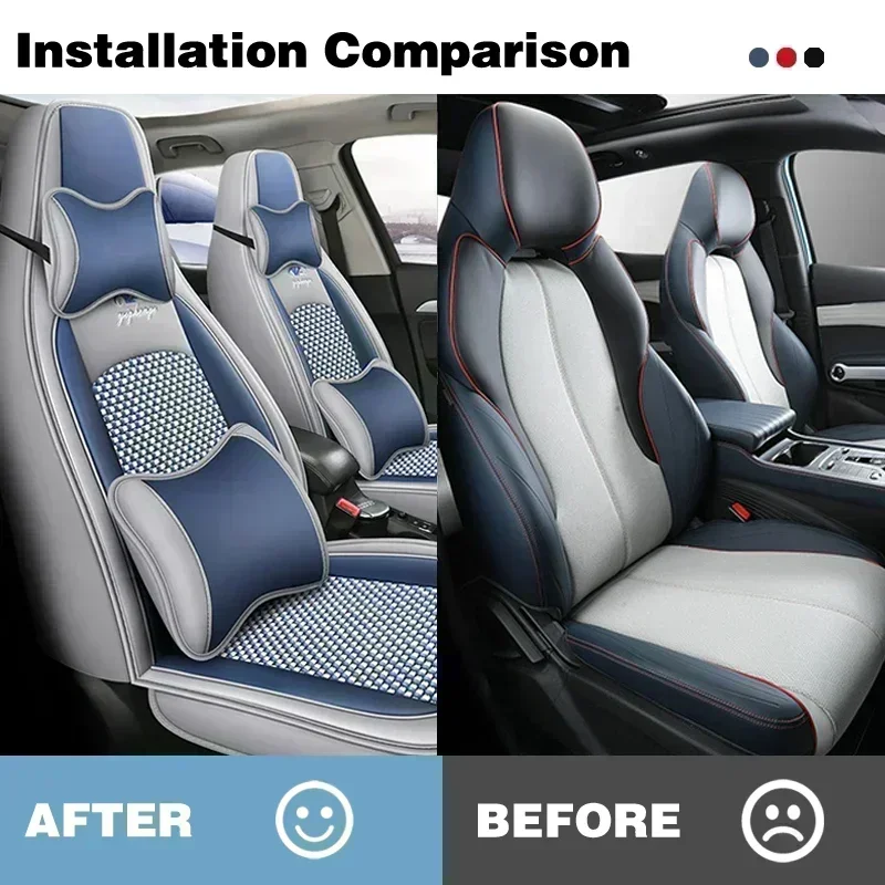 Car Seat Full Cover Set For Zeekr 001 LYNK&CO 01 02 03 05 06 2018 2019 2020 2021 2022 2023 Protector Leather Cushion Accessories