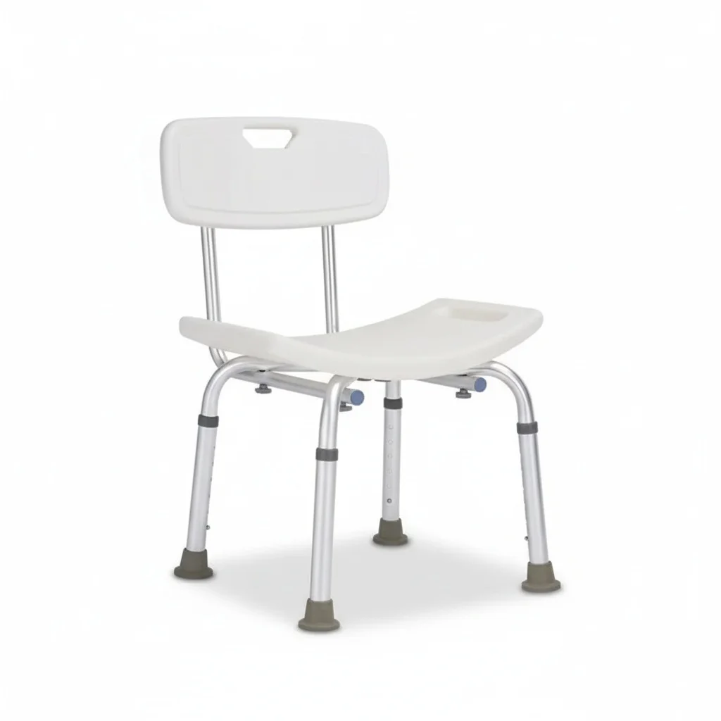 

Adjustable Shower Chair, Aluminum Alloy Folding Bath Stool, 68-81cm Height, Waterproof Heavy Duty Shower Seat for Elderly