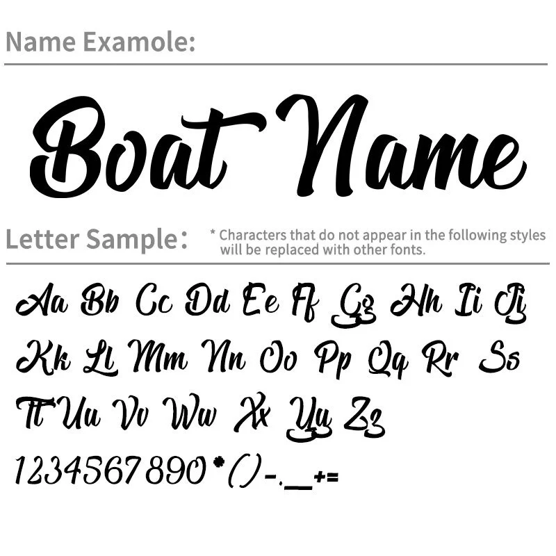 1PC Custom Vinyl Reflective Boat Lettering Personalized Name Decals Numbers Port Letters Jetski Stickers Hull Text Marine Decor