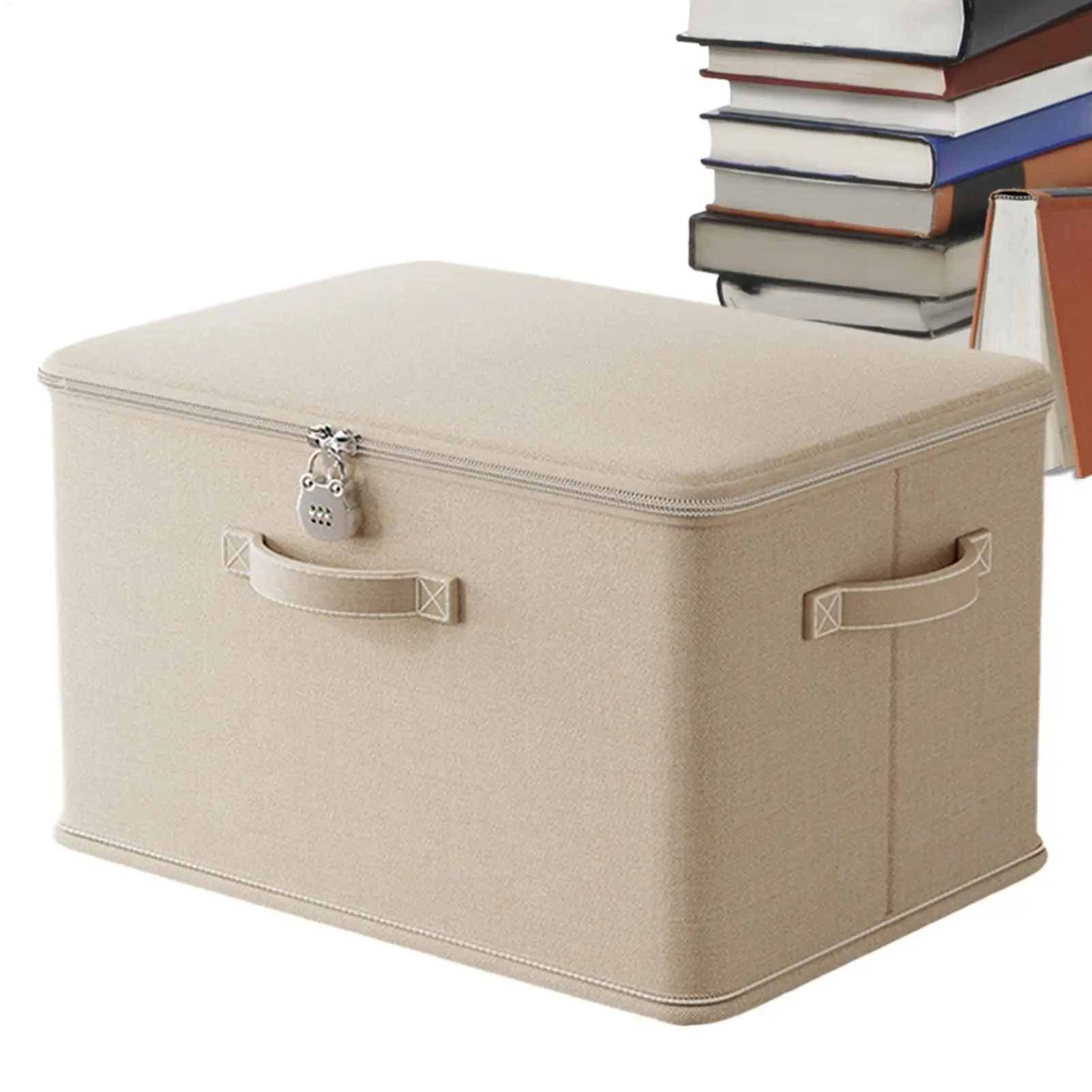 Large Storage Box with Lock Stackable Storage Container Secure with Handle Locking Organizing Bin Washable Shelf Baskets for