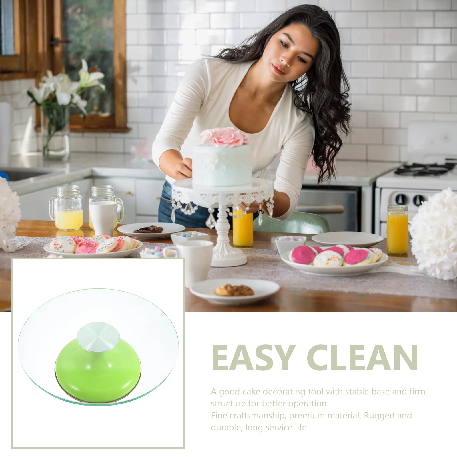 

Premium Cake Decoration Turntable with Stable Base Non-Stick Rotating Platform for Easy Baking and DIY Decorating Cake Making