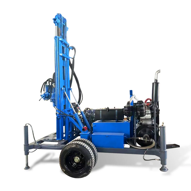 Customized Direct Selling EPA Diesel Engine Drilling Rig For Water Well Wheeled Water Well Drilling Rig for sale