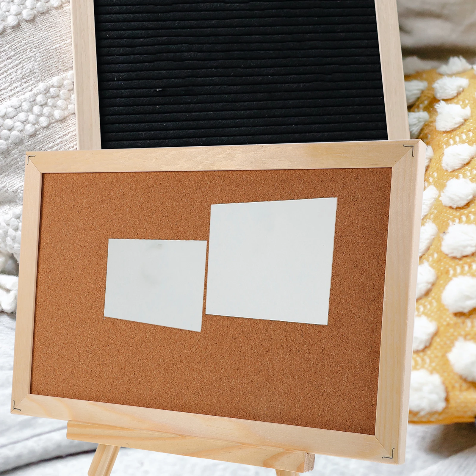 

Wooden Frame Note Double Sided Cork Bulletin Board Wall Mountable Large Size Notice Memo Display Board for Home Office Classroom