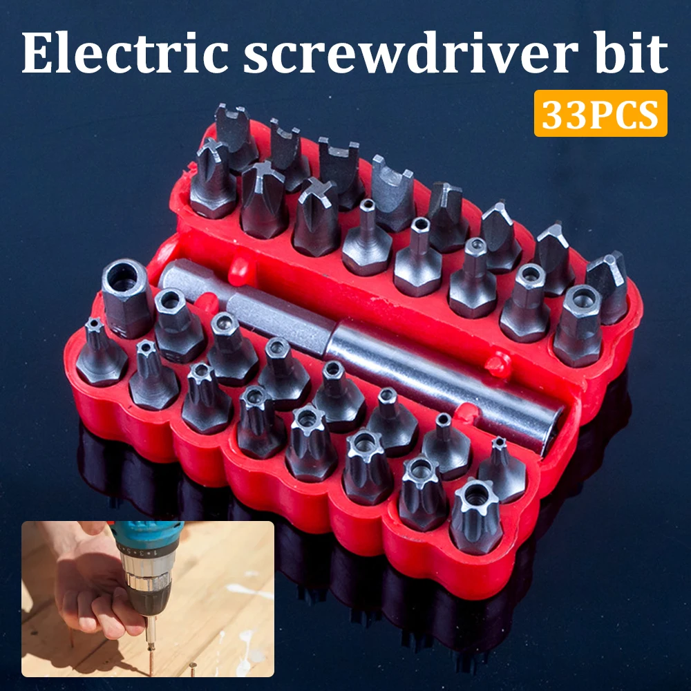 33 Pcs Magnetic Extension Bit Holder Screwdriver Bits Set Quick Release Bit Holder For Electric Screwdriver Bit Accessories