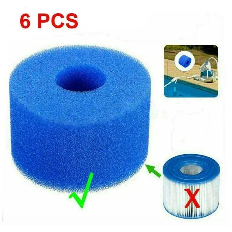 

6pcs Reusable washable foam hot tub, swimming pool filter element, cleaning sponge