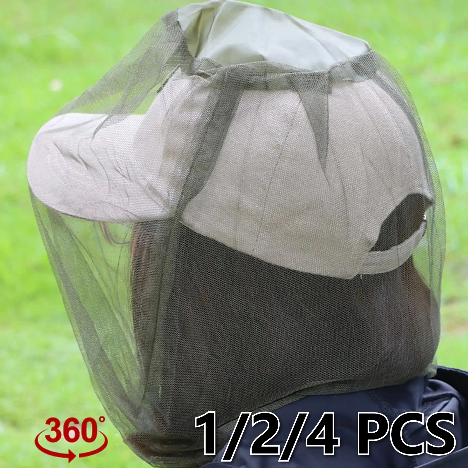 Gorra de malla transpirable con red para la cabeza, sombrero antimosquitos e insectos, gorra de malla para camping, viajes al aire libre, protección de verano