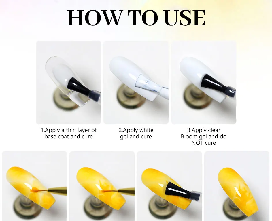 Arte Clavo Großhandel 10ml Blooming Gel UV LED Soak Off Blüte-Effekt Nagelkunst Gel-Lack für Dropshipping – Detail 5