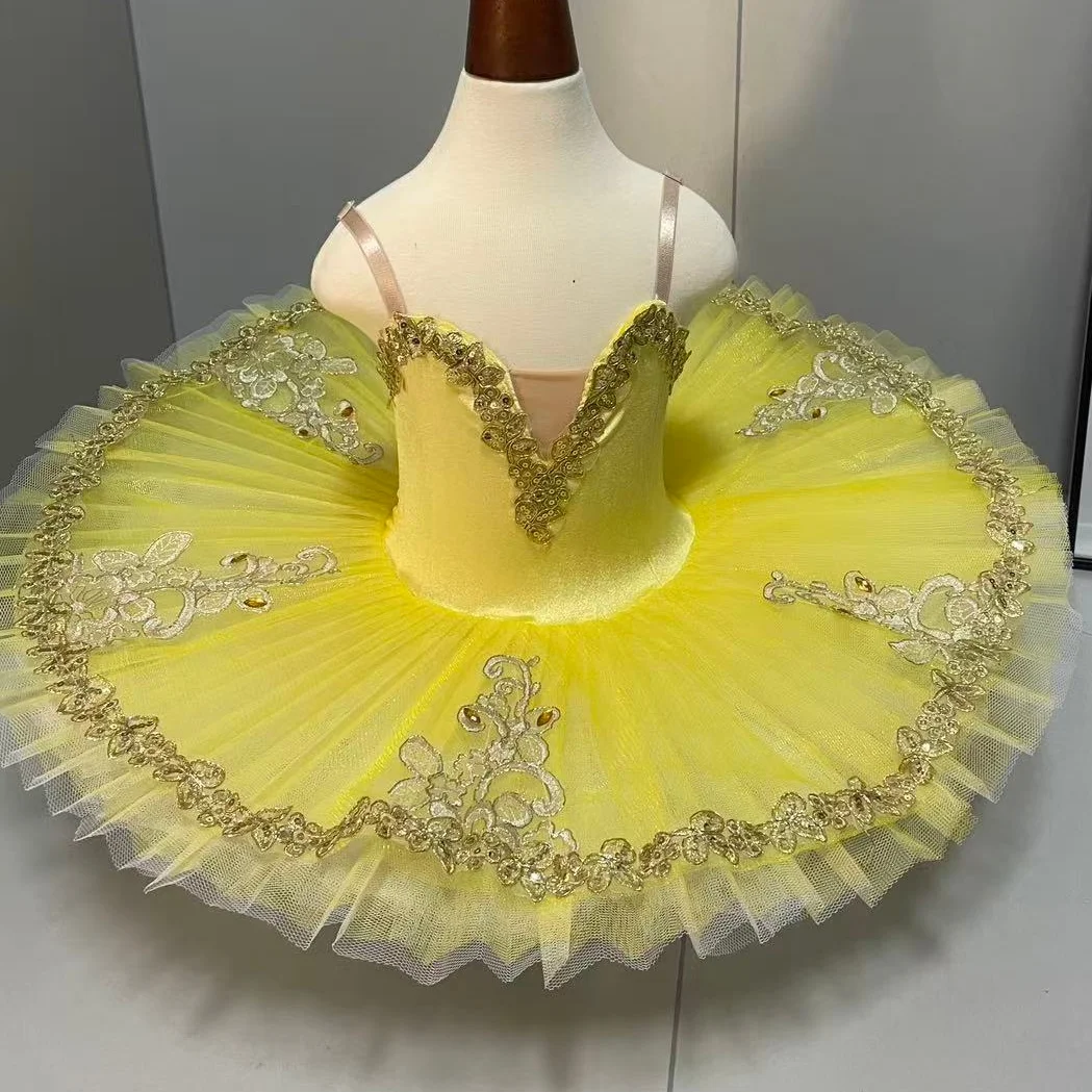 

Yellow Women's Adult Professional Ballet Tutu Skirt Dress for Children's Performance Swan Lake Ballerina Costume Adult Size