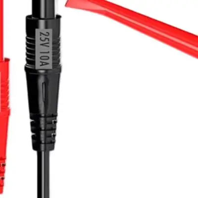 Multimeter Hook Clamp Test Leads 4mm Banana Female Socket High For Voltage 25V 10A Brass Nickel Plated PVC Red Black For