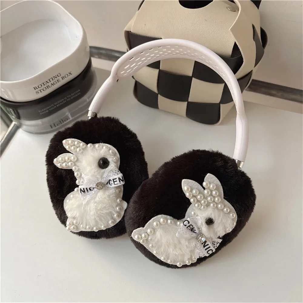 Diy Cute Fluffy Plush Rabbit Protective Cover For Apple Airpods Max Case For Airpods Max Cover