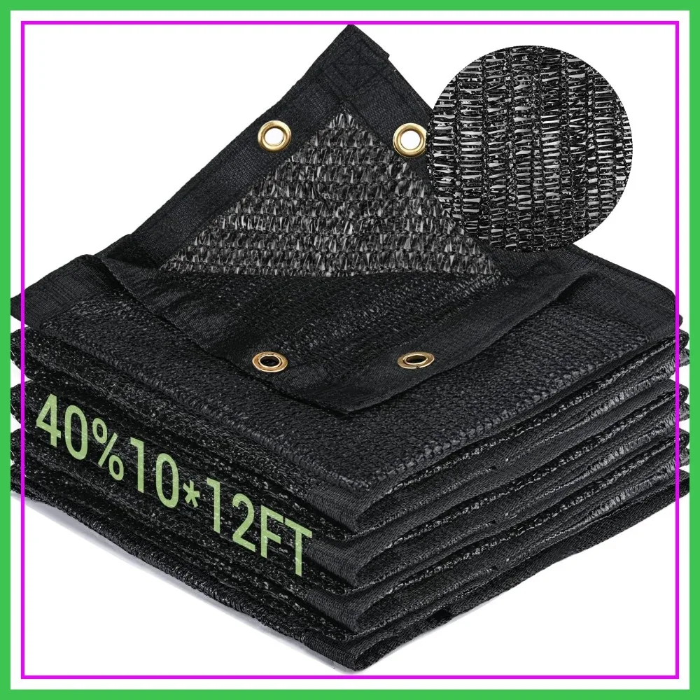 

40% Garden Shade Cloth 10x12FT HDPE Mesh Tarp with Upgraded Grommets, UV-Resistant Outdoor Sun Shades for Greenhouse, Patio, Plants