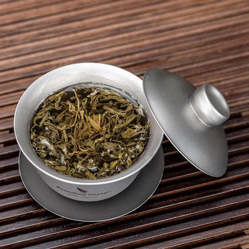Boundless Voyage 100 ml Titan Gaiwan Traditionelles chinesisches Kung-Fu-Teeset mit Deckel Hitzebeständige doppelwandige Teeschüssel – Detail 9