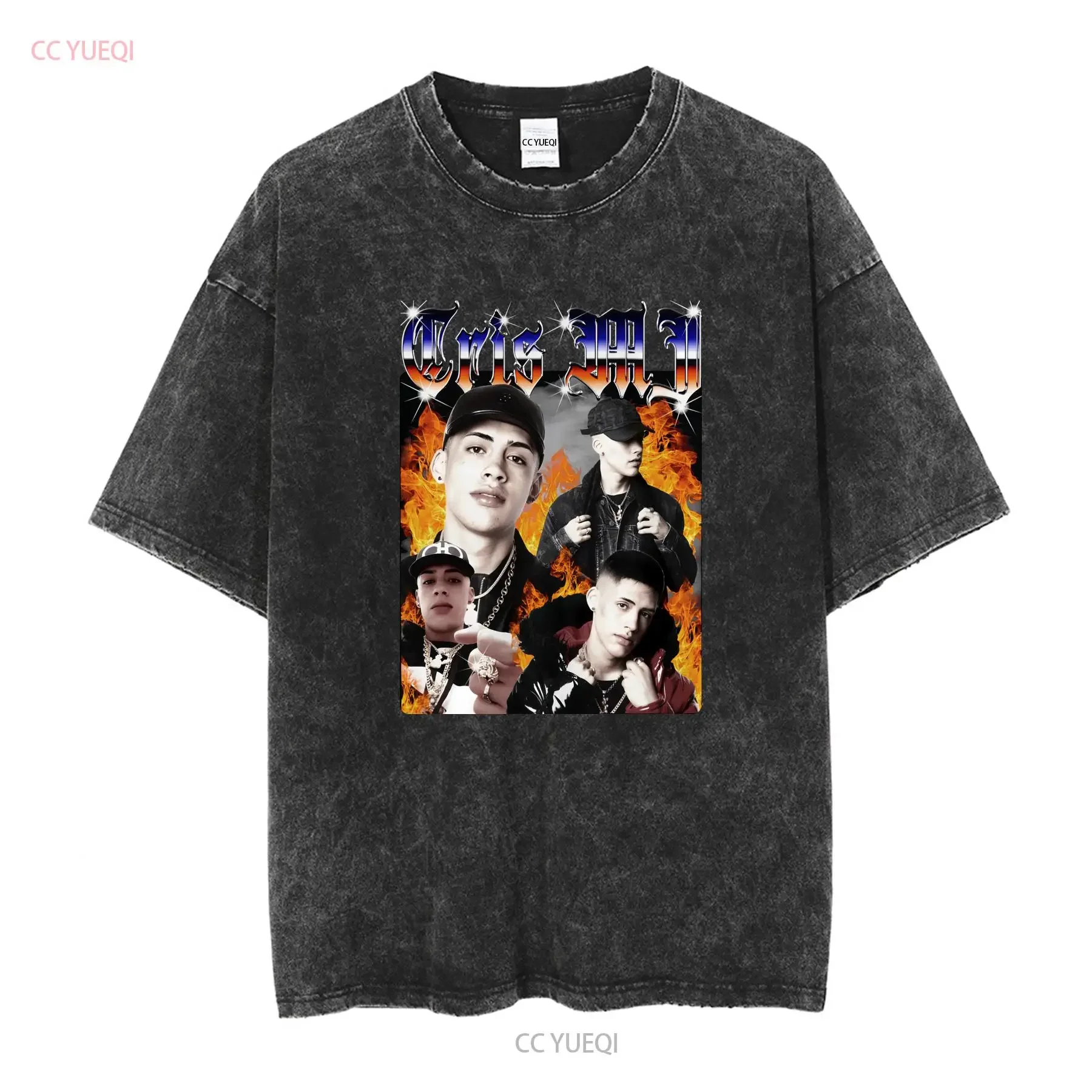 Cris MJ Vintage Retro T Shirt Fan Medellin Musica Reggaeton long or short sleeves vintage Washed Unisex fashion streetwear
