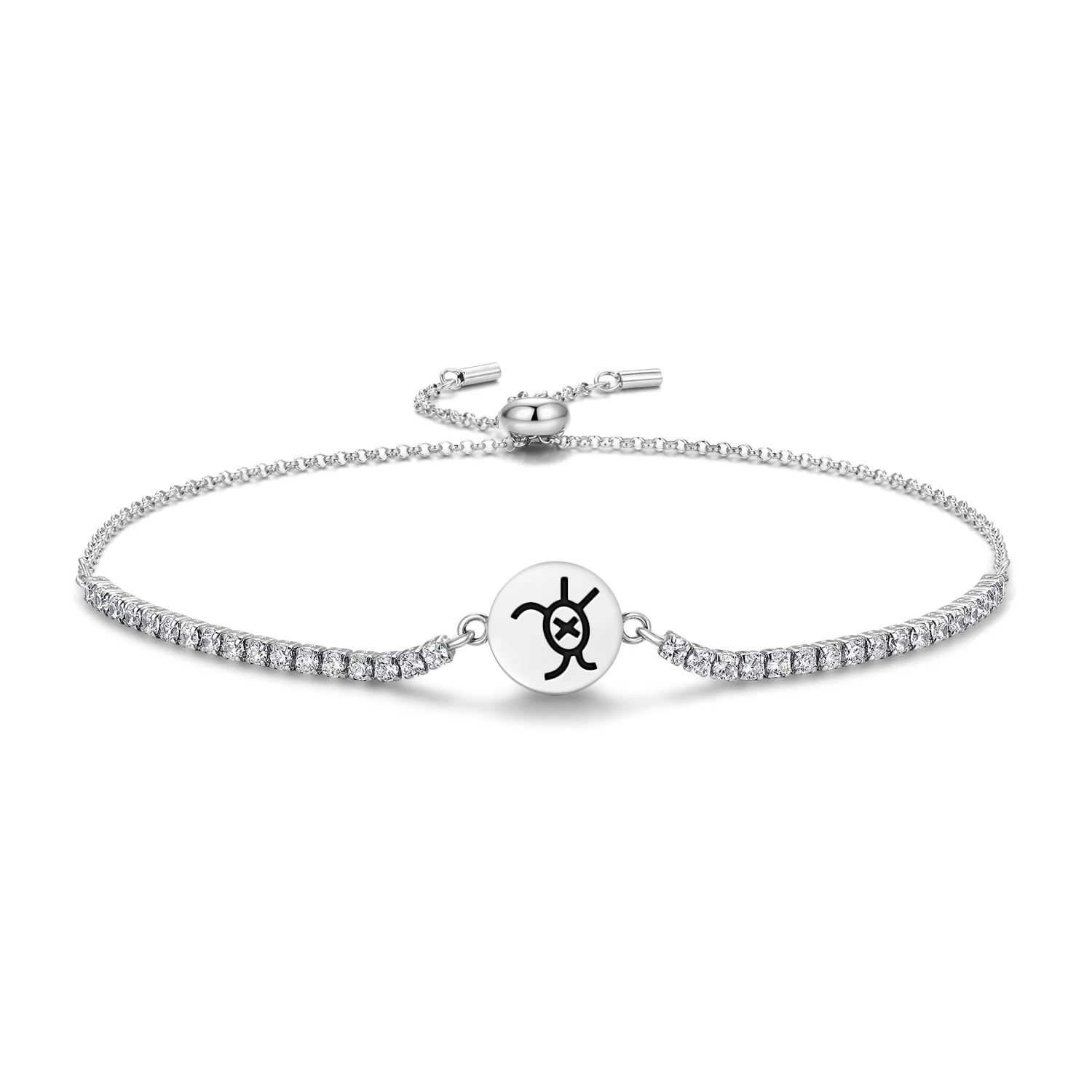 

Taino Turtle Bracelet 925 Sterling Silver Symbol Adjustable Tennis Zircon Chain for Women Jewelry Popular