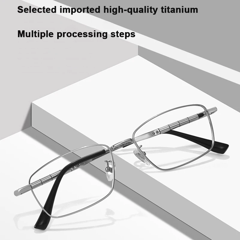 Replica di marca Occhiali di design tempio di bambù Occhiali da vista da uomo in titanio puro con mezza montatura Occhiali da vista casual di tendenza