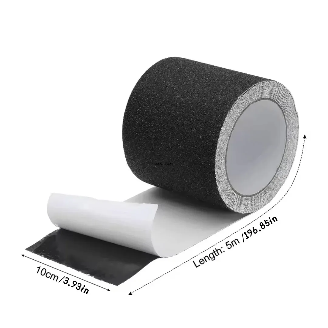1Roll 10cmx5m Anti Slip Tape Self-adhesive Non Skid Ramp High Traction Friction Abrasive Adhesive Sticker For Stair Floor Step ﻿