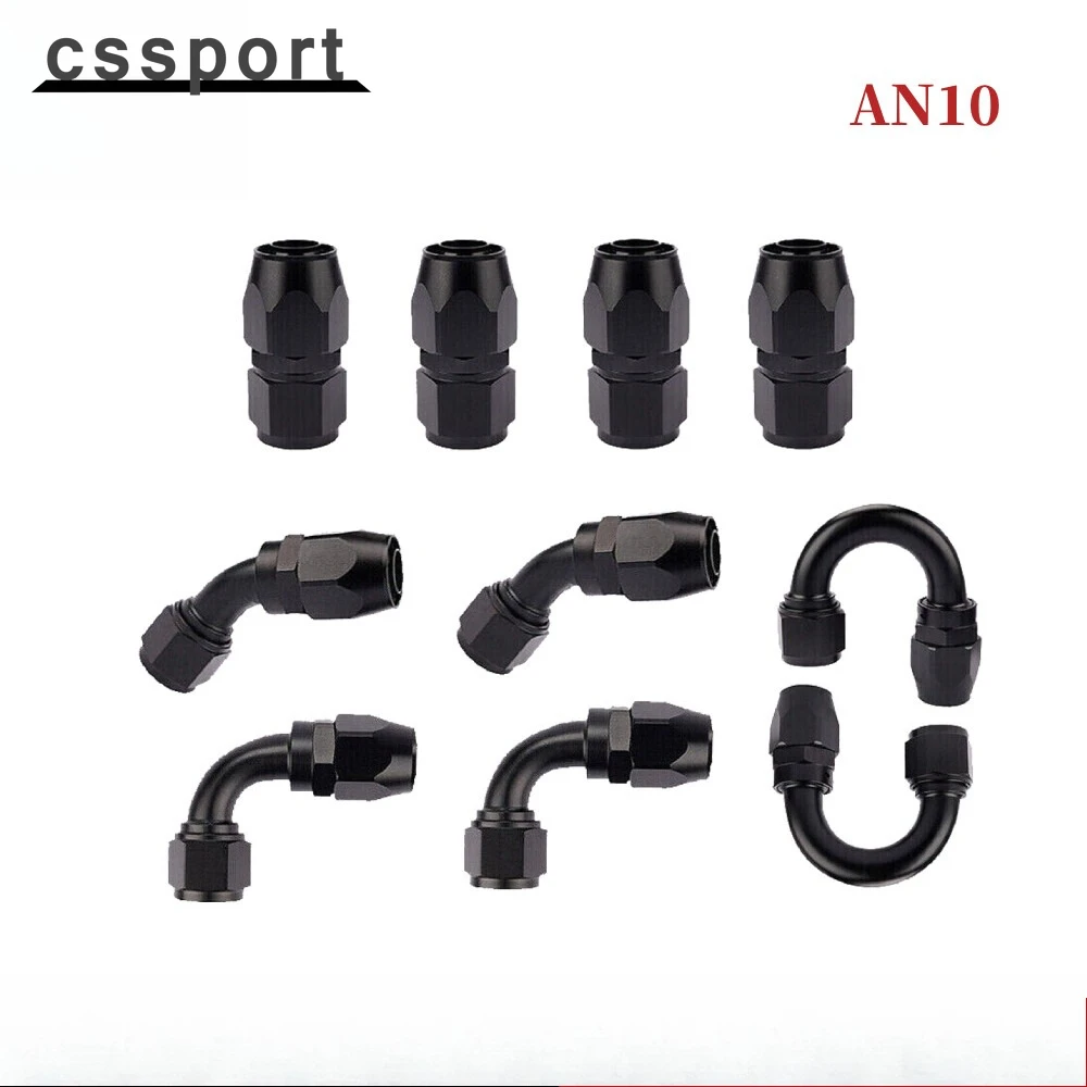 

10 шт. 10AN CPE поворотный комплект адаптеров для конца шланга для мазута и газа 0 45 90 180