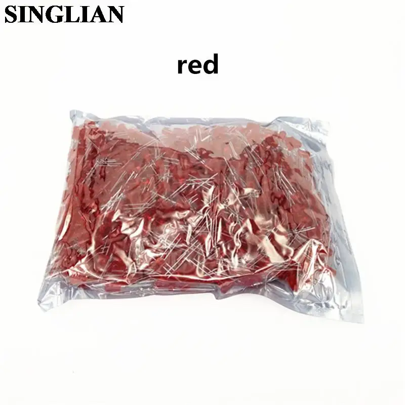 1000pcs/lot 5MM LED Light-emitting Diode Red Lamp Bead Red Light 5MM LED Lamp Diode Light One Package