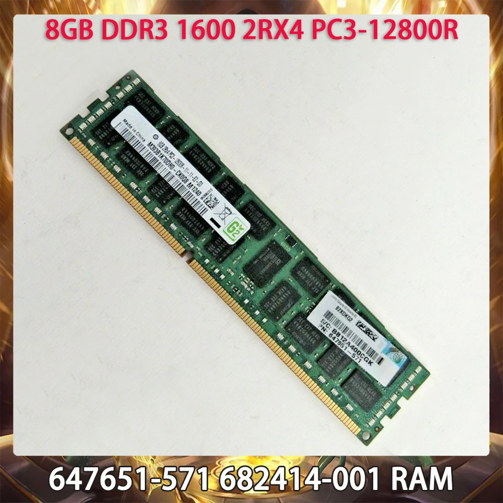 

8GB DDR3 1600 2RX4 PC3-12800R 8G 647651-571 682414-001 PC Server Memory Works Perfectly Fast Ship Original Quality