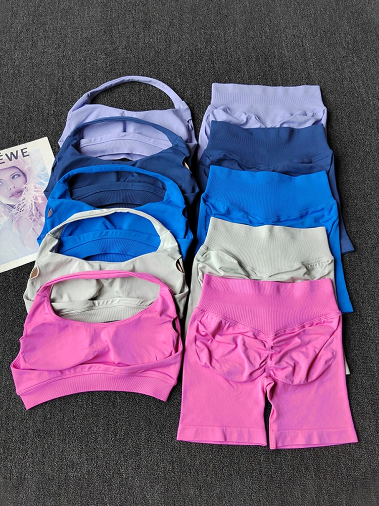 Yoga-Anzug mit hoher Taille für Damen, zum Laufen, Absorption ter Top, Fitnessstudio, zweiteiliges Set, atmungsaktives Qui Dry-Nylongewebe