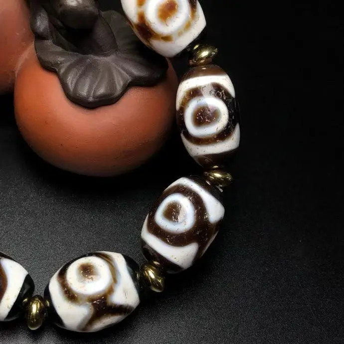 3 Eyes high oil patina multi treasure Tianzhu bracelet for men and women