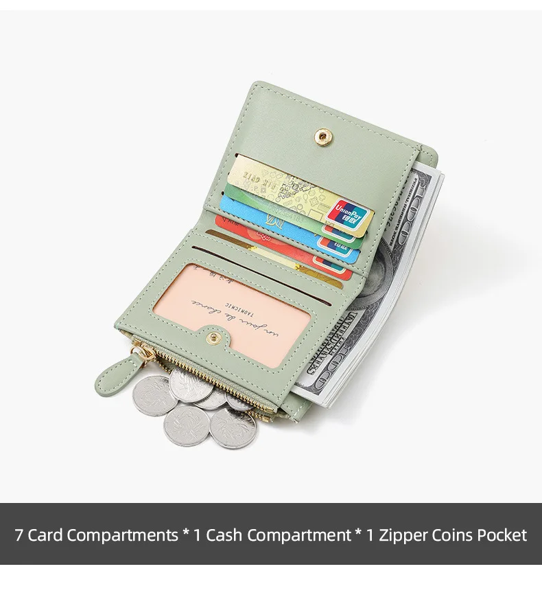 2025New المألوف محفظة للسيدات قصيرة المنسوجة تصميم متعدد فتحة للبطاقات سستة اثنين أضعاف بالجملة عبر الحدود محفظة جلدية