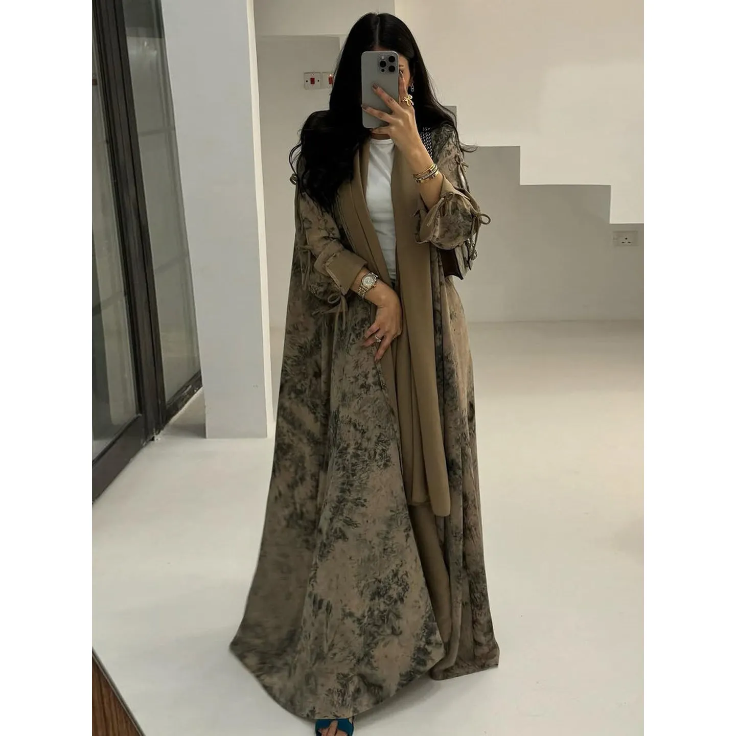 amaia-chiffon-printed-open-cardigan-robe-with-headscarf-long-ethnic-men's-clothing-hanfu-spring-2026-fashion-trend