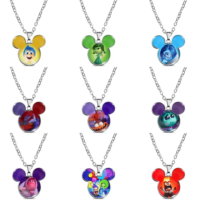 Inside Out Animated Movie Peripheral Mickey Necklace Happy Vintage Time Jewel Pendant Clavicle Chain