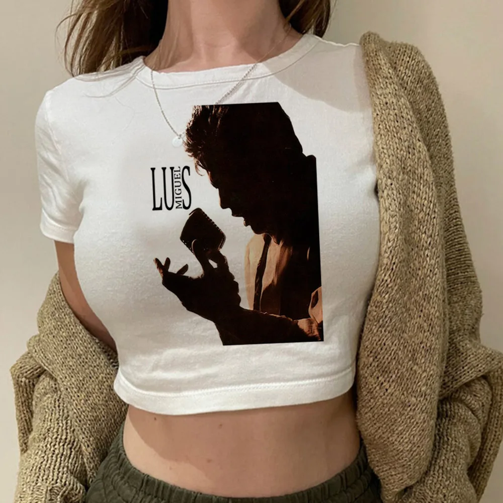 Luis Miguel gothic  90s crop top girl cyber y2k korean fashion aesthetic Harajuku t-shirts