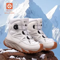 SALAMAN 2025 outdoor Snow boots men hiking shoes waterproof women boots trekking sneakers winter high top wool warm ski boots
